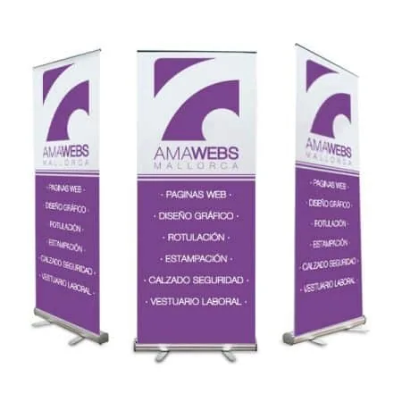 Tres roll up publicitarios de Amawebs Mallorca