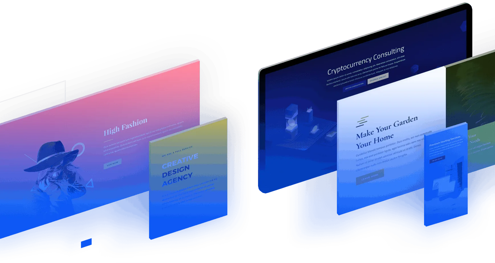 Diseño web moderno en pantallas de ordenador y móvil
