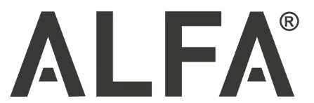 Logotipo de Alfa, marca de ropa de trabajo